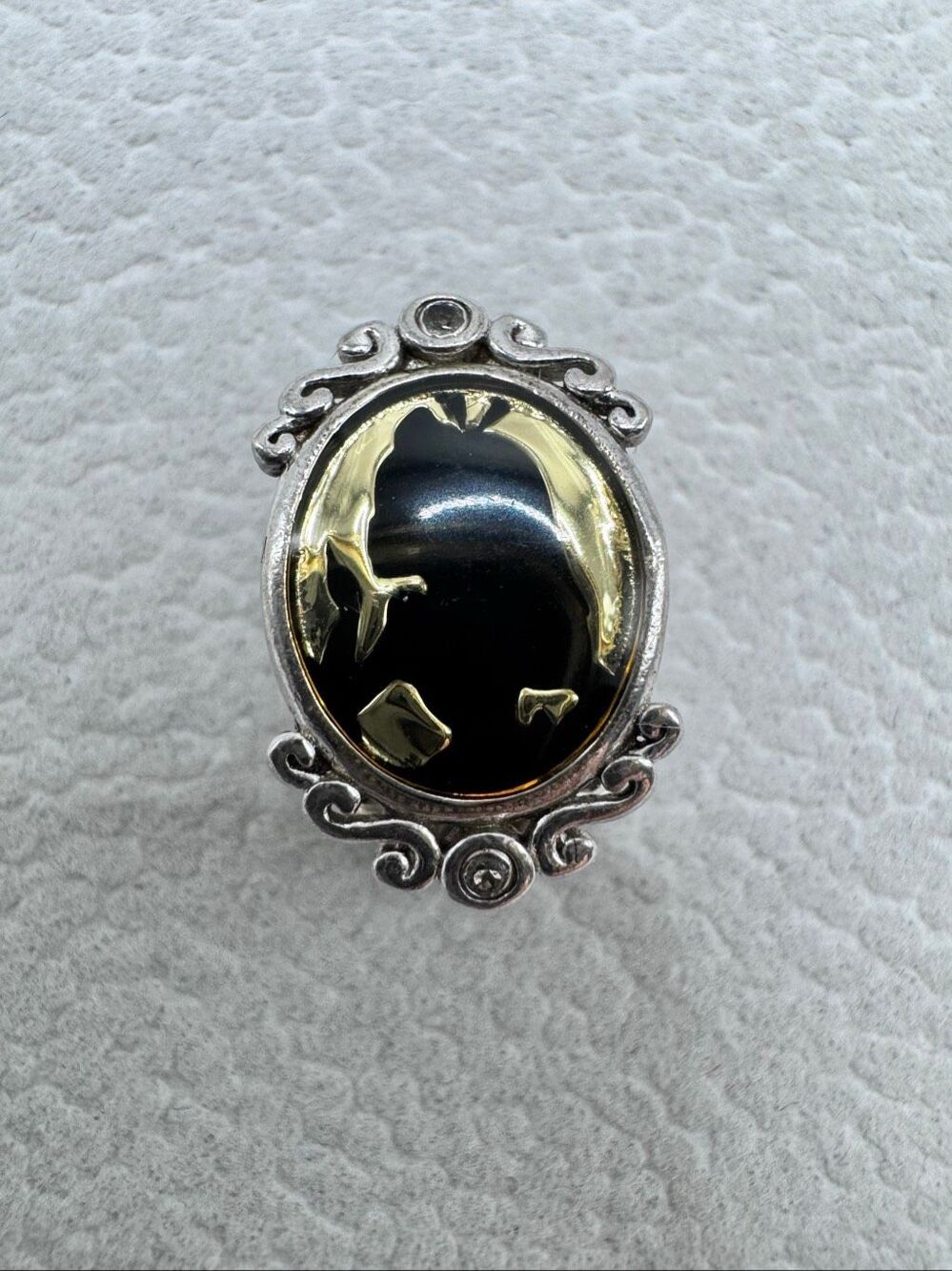 Disney 925 Silver Snow White Evil Queen Magic Mirror Silhouette Cameo Charm OS